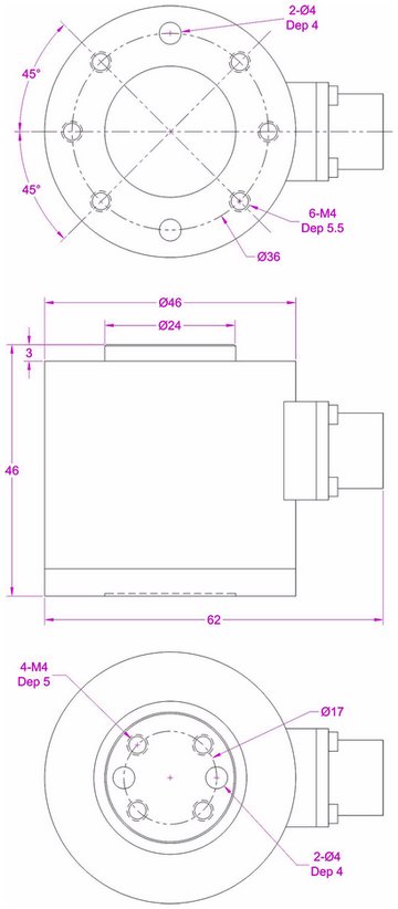 Multi axis load cell 0-500N 3-axis force sensor